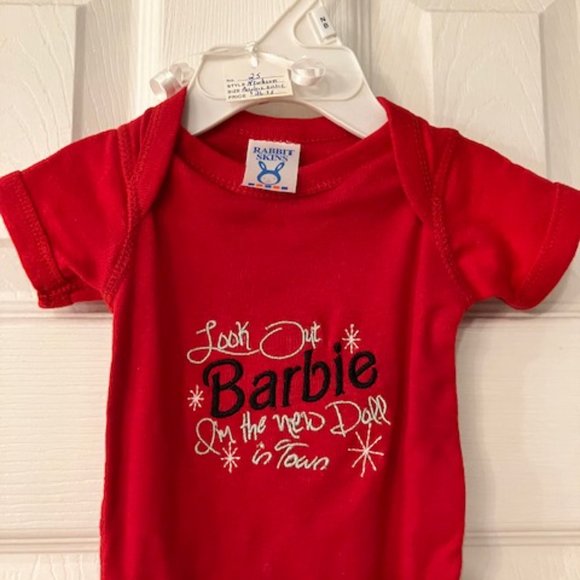 NWT! "Look Out Barbie I'm the New Doll in Town" - Newborn Onesie by RABBIT SKINS - Picture 3 of 10